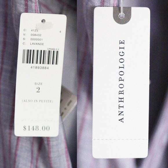 Anthropologie Elevenses Linen Nantucket Ruffle Wide Leg Jumpsuit Lavender $148 - Picture 9 of 16